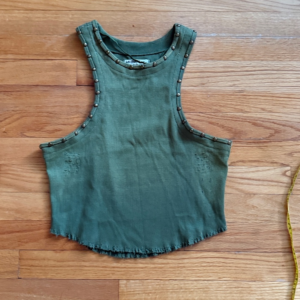 We the Free Green Crop‎ Top